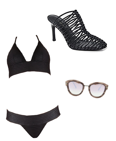 Two Piece Black Bathing Suit Outfit