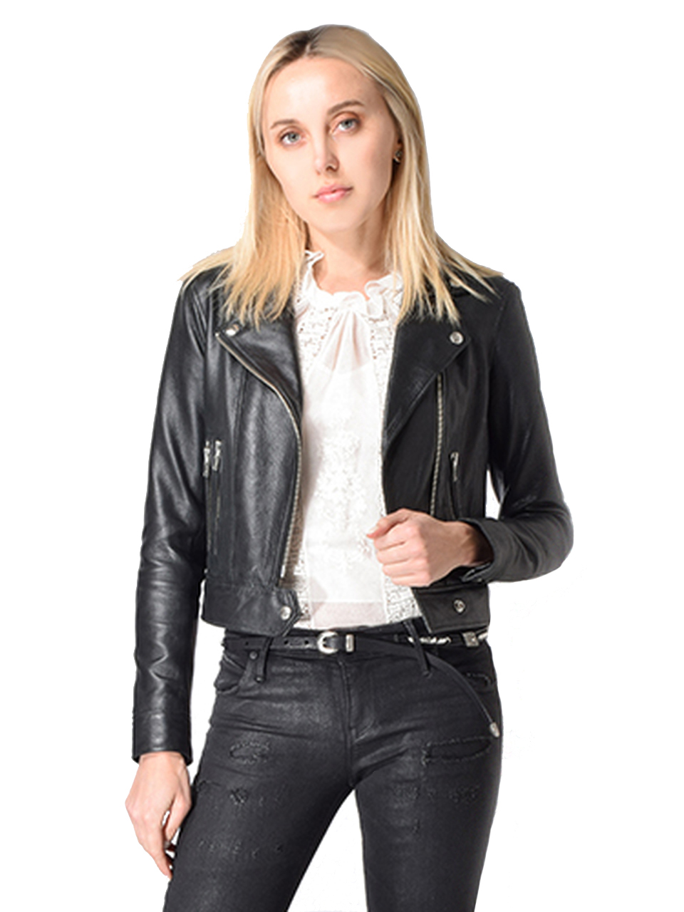 IRO Bapey Leather Jacket in Black