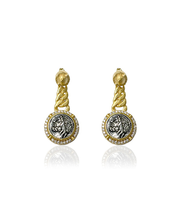 Boho, Refined: Ciro Coin and Chain Earring, Tat 2 Designs.