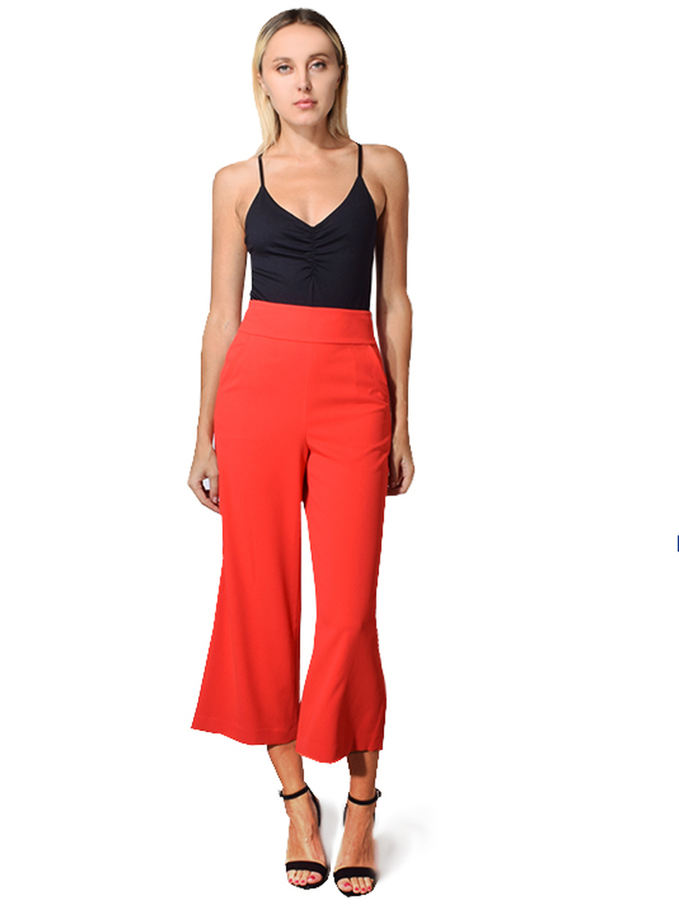 ALICE + OLIVIA Donald High Waisted Gaucho in Cherry