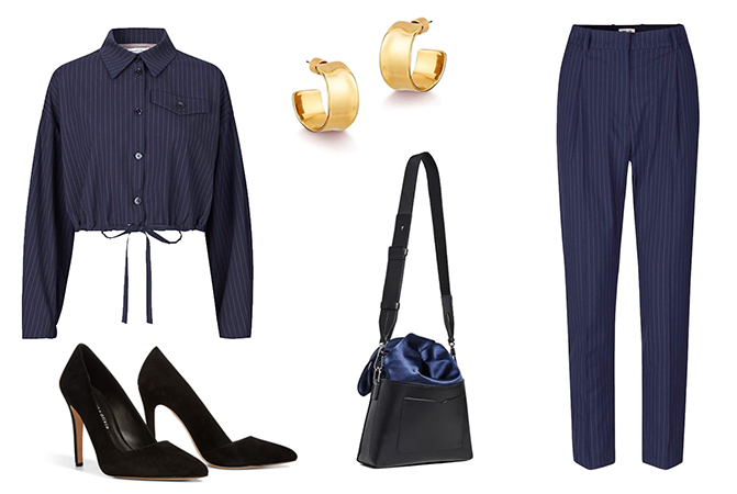 Pinstripe pants outfit inspiration