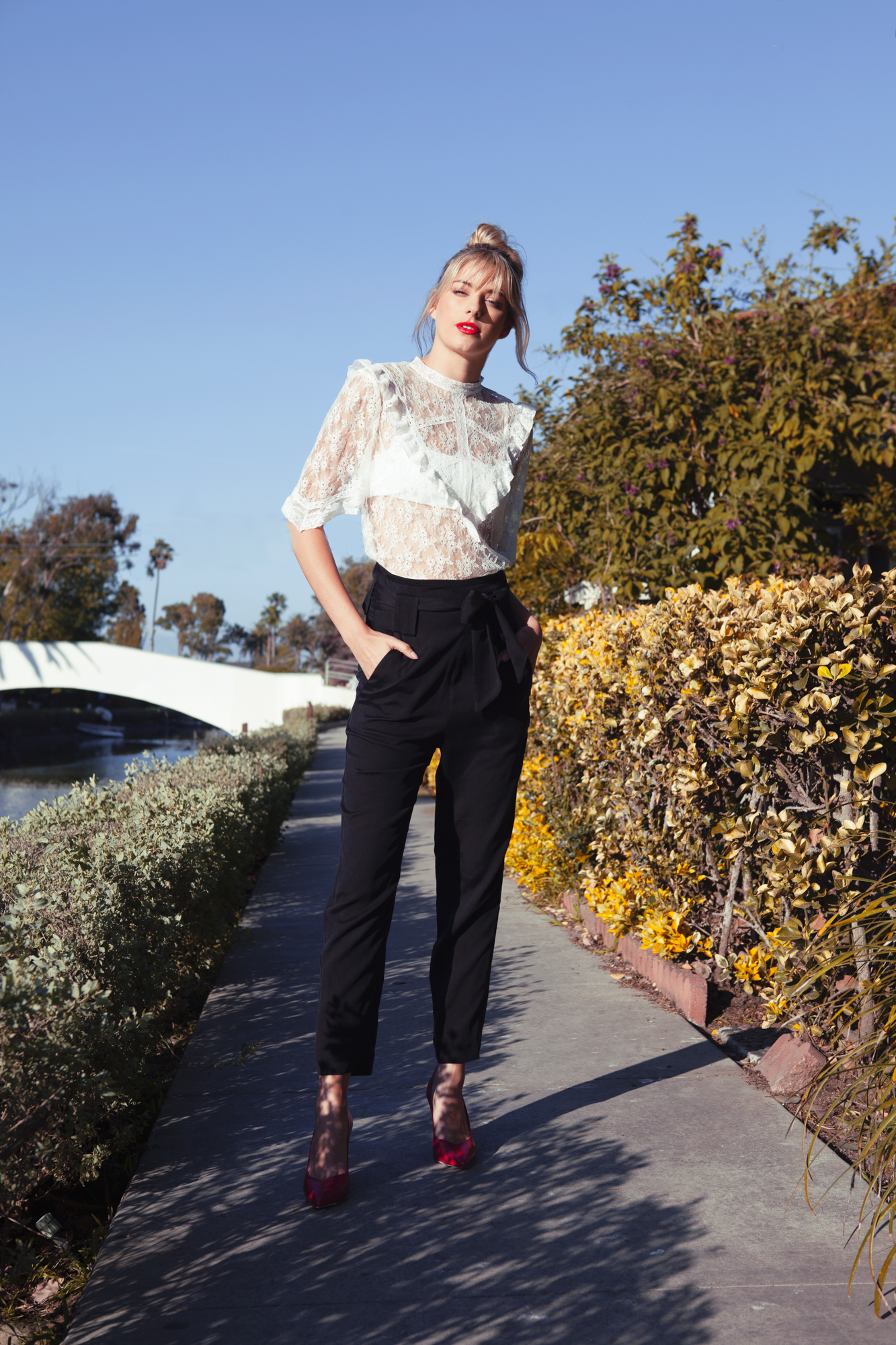 IRO Petterson Wrap Pants paired with IRO Leania Heels
