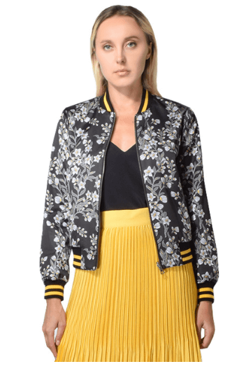 ALICE + OLIVIA Lonnie Reversible Oversized Bomber in Vintage Floral