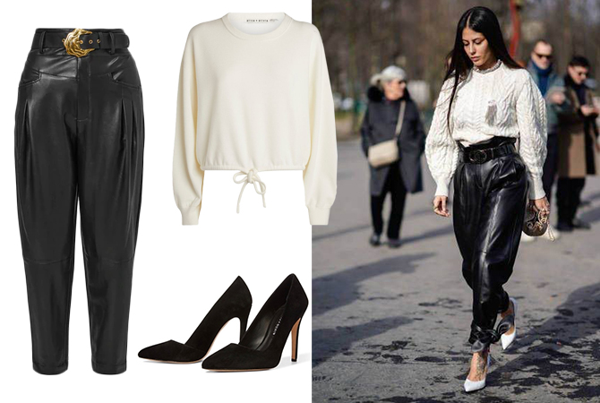 Leather pants outfit inspiration 