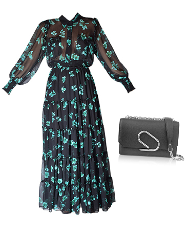 Floral Maxi Dress and Purse
